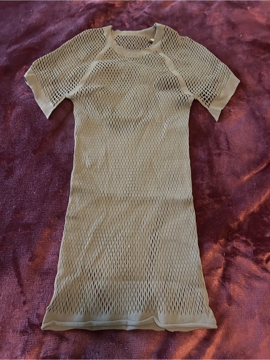 SKIMS Tops - SKIMS Olive Green Open-Knit Short Sleeve Dress
